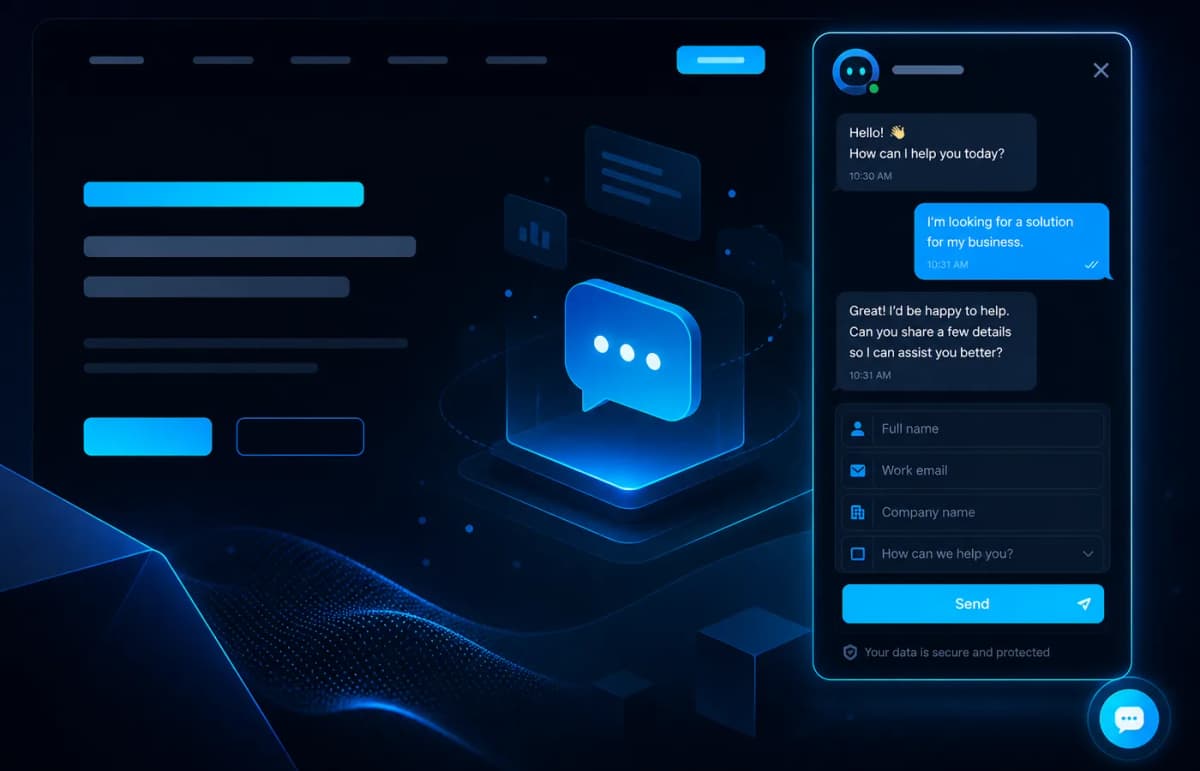Chatbot AI pentru site — widget conversațional pe website cu calificare lead-uri