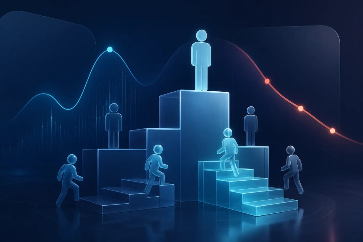 Ilustrație abstractă despre pierderea clienților după oprirea optimizării GMB