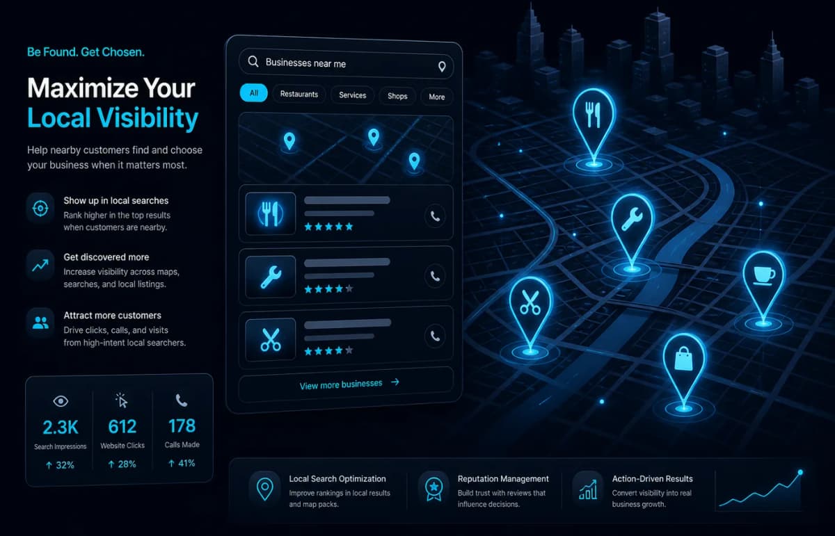 Vizibilitate locală în Sibiu — Local Pack, hartă și tipuri de afaceri
