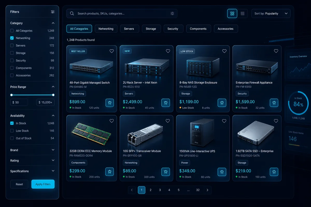 Catalog magazin online — produse, categorii și filtre intuitive