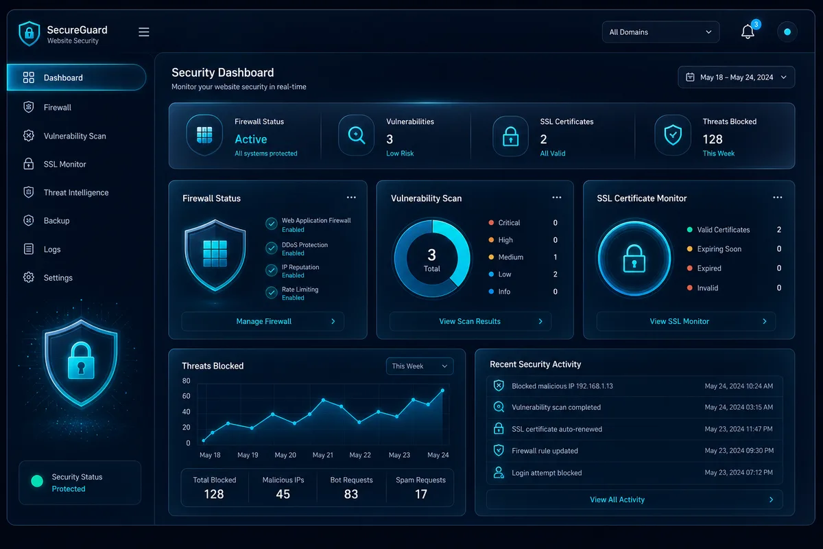 Securitate WordPress — monitorizare vulnerabilități pluginuri și protecție login