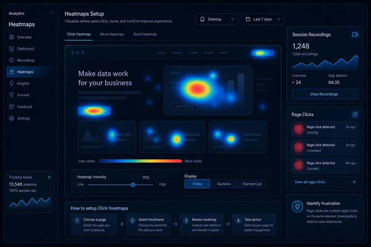 Setup Microsoft Clarity — heatmaps, session recording și UX insights