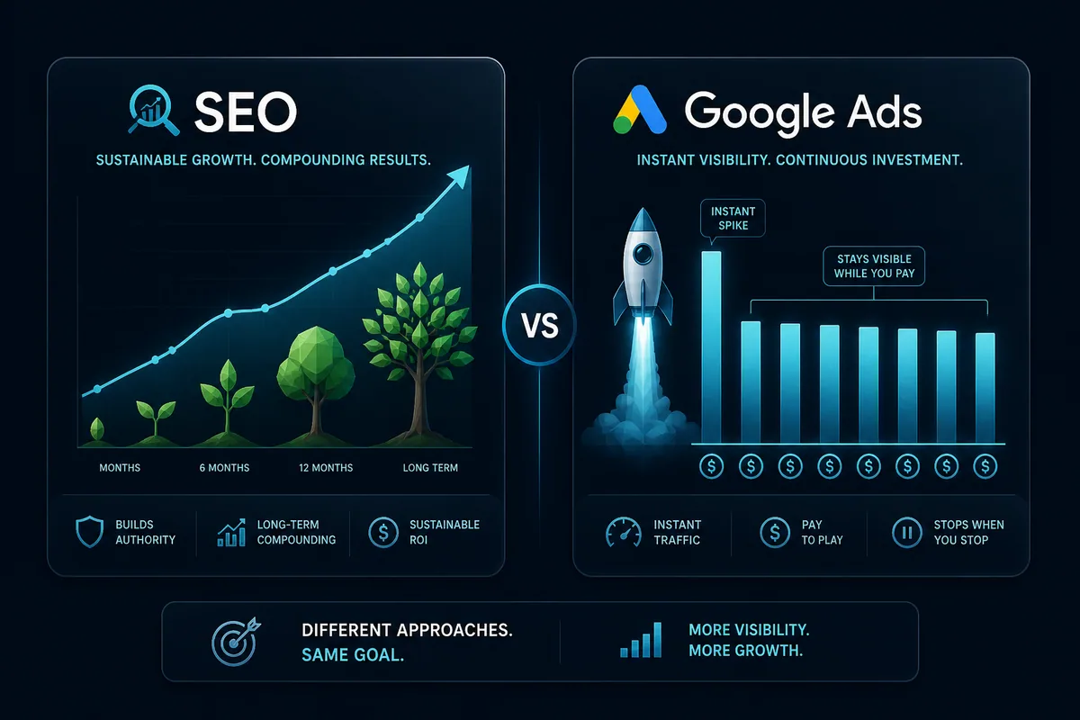Comparație între SEO și Google Ads pentru promovarea unei afaceri online