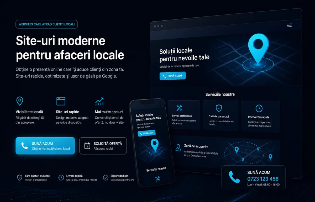 Site pentru afaceri locale — website cu servicii, hartă și CTA de apel
