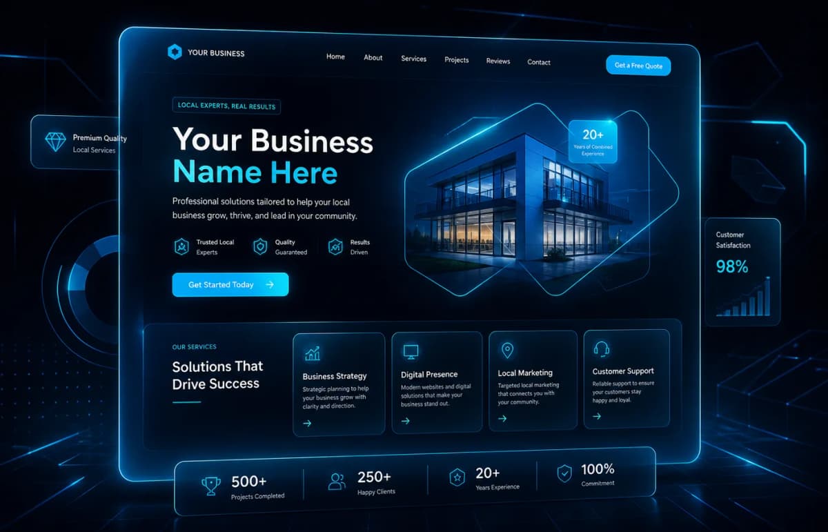 Site de prezentare PromoNet — mockup modern pentru afaceri locale